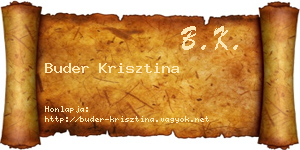 Buder Krisztina névjegykártya